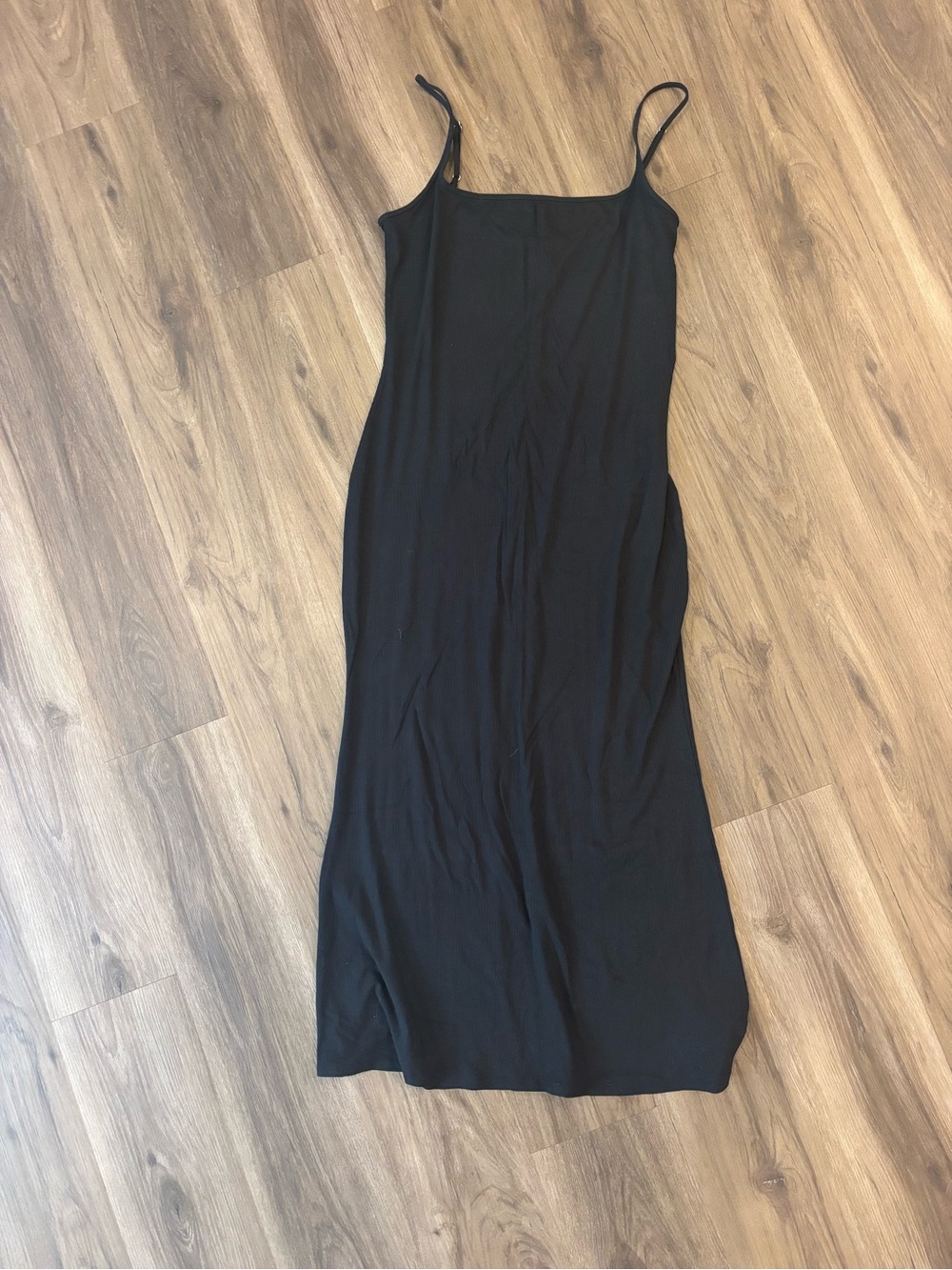 wild fable Black Maxi Slip Dress with Spaghetti Straps
